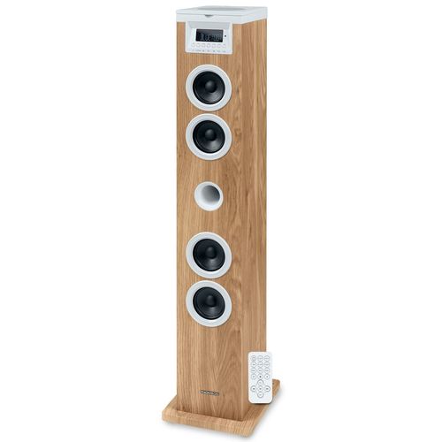 Tour de son Thomson DS121CD - 60W - Multimedia Bluetooth, Lecteur CD, télécommande, AUX IN, RADIO FM - Bois/Blanc