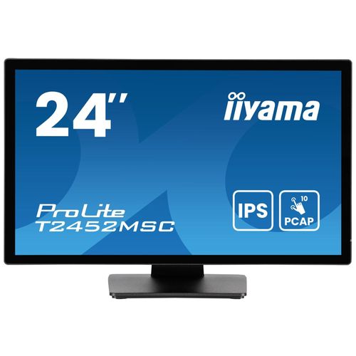 iiyama ProLite T2452MSC-B1AG - Écran LED - 24" (23.8" visualisable) - écran tactile - 1920 x 1080 Full HD (1080p) - IPS - 400 cd/m² - 1000:1 - 14 ms - HDMI, DisplayPort - haut-parleurs - noir mat