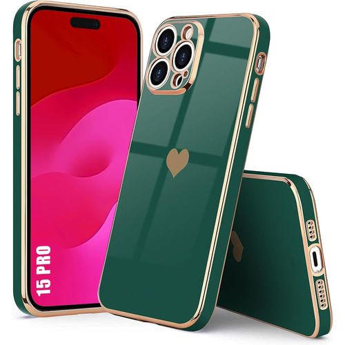 Coque Pour Iphone 15 Pro Silicone Vert Nuit CUr Protection Antichoc Souple Slim - Booling
