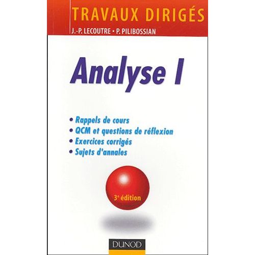 Analyse 1 - Travaux Dirigés