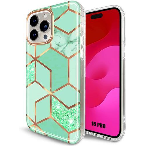 Coque Pour Iphone 15 Pro, Housse Protection Ultra Slim Léger Souple Turquoise - Booling
