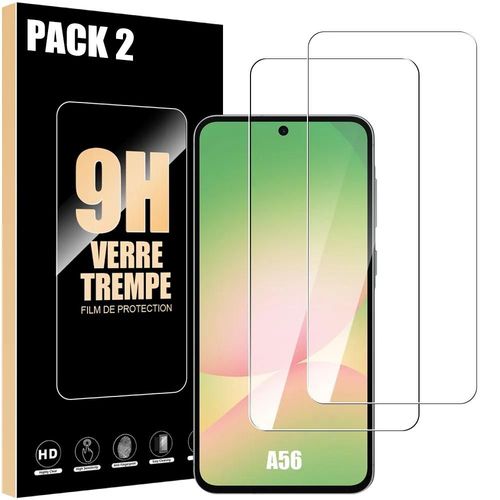 Pack-2 Verre Trempé pour Samsung Galaxy A56 5G - Protection d'écran Transparent 9H Antichoc Anti-Rayures - E.F.Connection