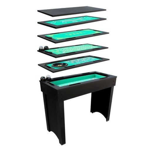 Table de casino 6 en 1 - LuckyVegas - Noir