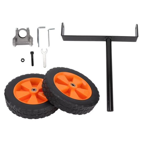 Roue auxiliaire reglable pour debroussailleuse electrique, accessoire de support pour tubes d'essieu de 26 mm et 28 mm pour tondeuses a gazon