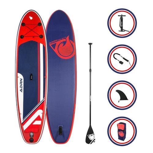 Paddle Gonflable Explorer 10'8 32'' 6'' (325x81x15cm) Avec Pompe, Pagaie, Leash Et Sac De Transport - Rouge