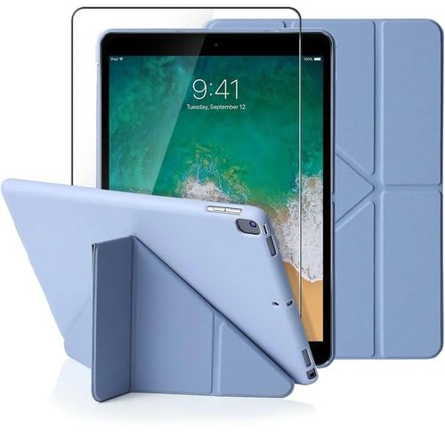 Coque + Verre Trempé Pour Ipad 10,2 Pouces (2019/2020/2021) Protection Intégrale Multi-Angle Réveil/Sommeil Auto - Violet - E.F.Connection