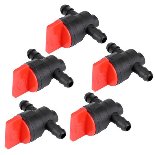 Lot de 5 vannes d'arret de reservoir de carburant 1/4"" pour debroussailleuse de jardin, accessoire de tondeuse a gazon