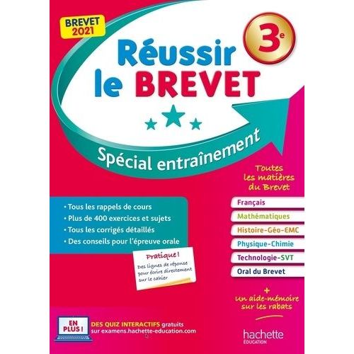 Réussir Le Brevet 3e - Spécial Entraînement