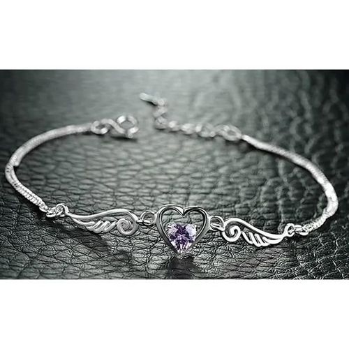 Bracelet Femme Ailes D'ange En Argent 925 Avec Cristal Suisse - Bijoux De Qualité