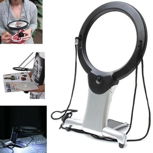 Loupe Led Avec L'élargissement De L'objet 6x, Loupe De Lecture, Avec Lampe 2led Lampe Loupe Géante Lecture Mains Libres