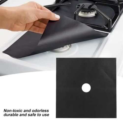 4pcs Plaque de cuisson à gaz universel Protection d'écran, Protection Cuisinière à gaz plaque de cuisson réutilisable HB057