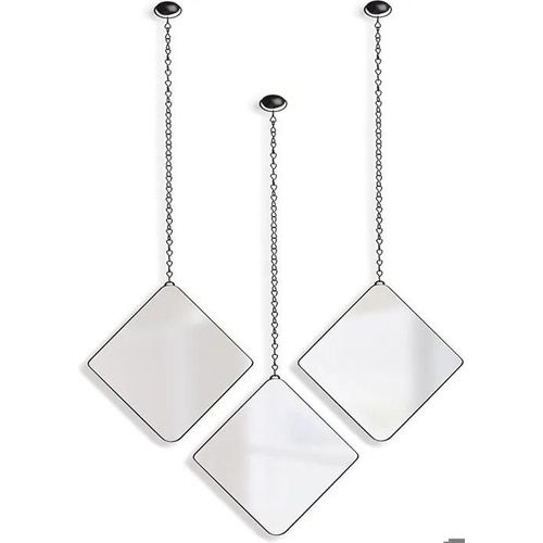 Lot de 3 Miroirs Dima, suspendus, Coloris noir. Dim de chaque miroir 28.7x17.7x1.6cm.