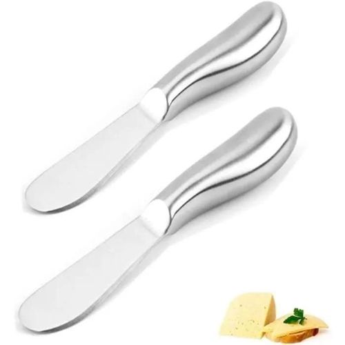 Couteaux À Beurre - Non Spécifié - 2pcs - Acier Inoxydable - Poignée Ergonomique - 14 X 2 Cm