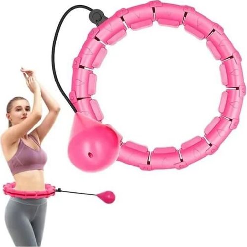 Cerceau Hula Hoop Fitness Adulte,Hula Hoops 24 Noeuds Anneau Taille Réglable Avec Gravité Boule De Poids 360 Degrés Tournant