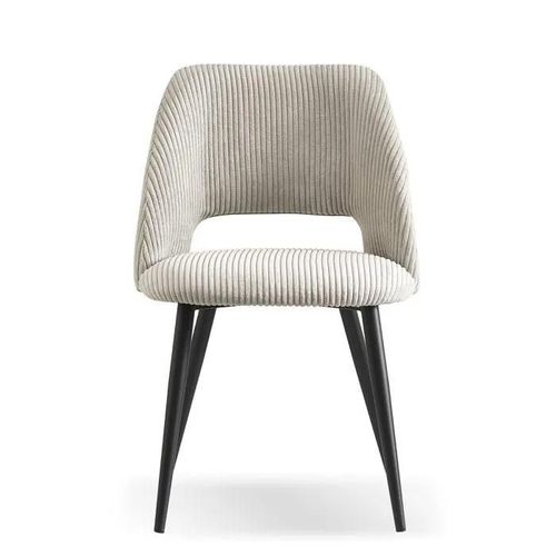 Lot De 2 Chaises Rembourrée En Velours Côtelé Gris Clair - Design Moderne - Chaise De Salle À Manger Cuisine Bureau Coiffeuse