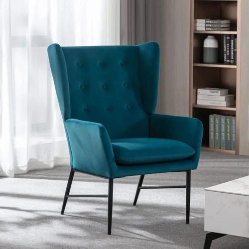 Fauteuil - Accoudoirs Rembourés - Velours Gris - Scandinave Moderne - 1 Place - Intérieur