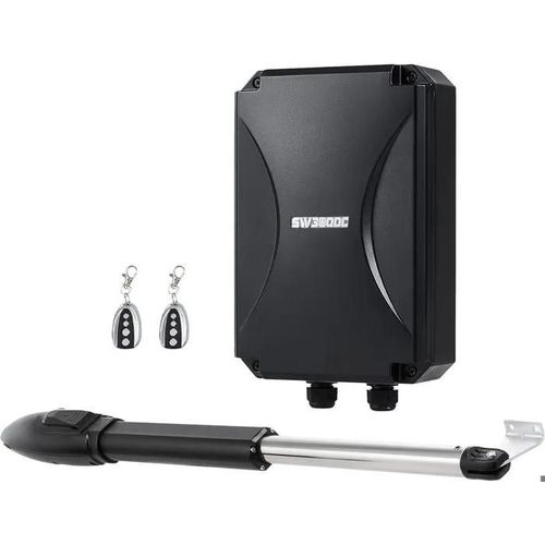 Motorisation Battant 220V/24V Double Bras pour 1 Vantail Jusqu'à 300KG Moteur DC Automatisme à Vérins Solaire ou Batteries