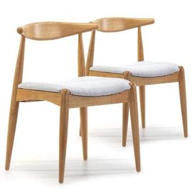 Chaises - Design Moderne - Lot De 2 - Bois Massif - Couleur Chêne - Confort Exceptionnel