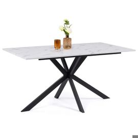 Table À Manger Pied Araignée Surface Plateau Effet Béton 160cm 6pers Cuisine Salle À Manger