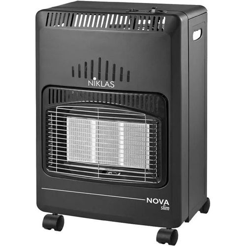 Poele à gaz Infrarouge 4200W Nova Slim Chauffage d'appoint Pliable, Rayonnant, Gris