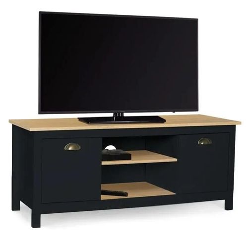 Meuble Tv Noir Style Chic Campagne 113cm Salon