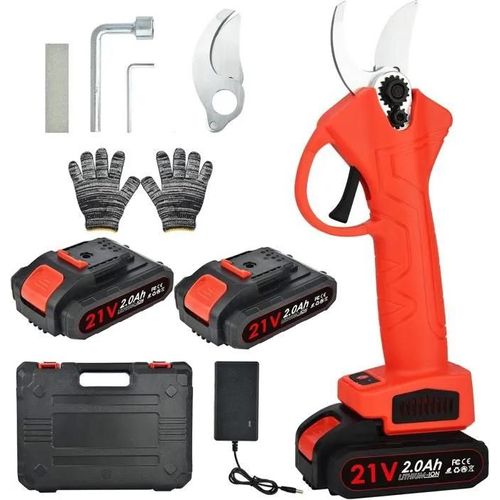 Sécateur Électrique - MARQUE - Rechargeable 21V - 30mm Coupe Max - Autonomie Longue Durée - Ergonomique