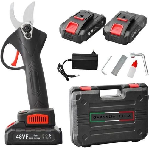 Sécateur Ciseaux d'Élagage Électriques avec 2 Piles Rechargeables 48V + Lame 30mm - Cisailles Professionnelles