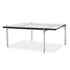 Table Basse Py61 - Carrée En Verre 12 Mm Acier
