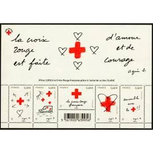 Au Profit De La Croix Rouge : Amour Et Courage Feuillet 5001 Année 2015 N° 5001 5002 5003 5004 5005 Yvert Et Tellier Luxe