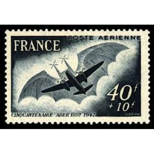 Cinquantenaire Du 1er Vol De L'avion D' Ader "L'école" Année 1948 Poste Aérienne N° 23 Yvert Et Tellier Luxe