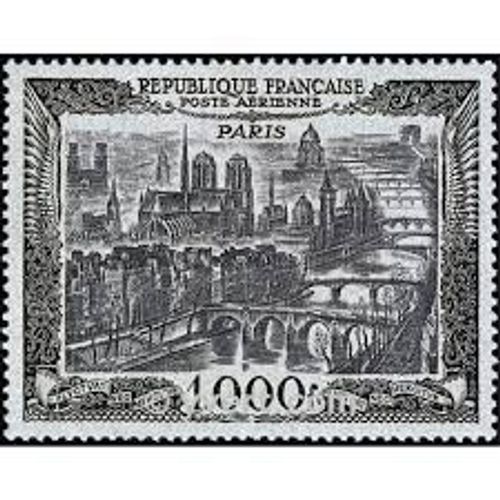 Vue De Paris (Papier Bleuté) Année 1950 Poste Aérienne N° 29 Yvert Et Tellier Luxe