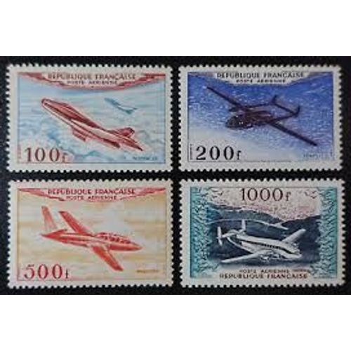 Prototypes Série Complète Année 1954 Poste Aérienne N° 30 31 32 33 Yvert Et Tellier Luxe