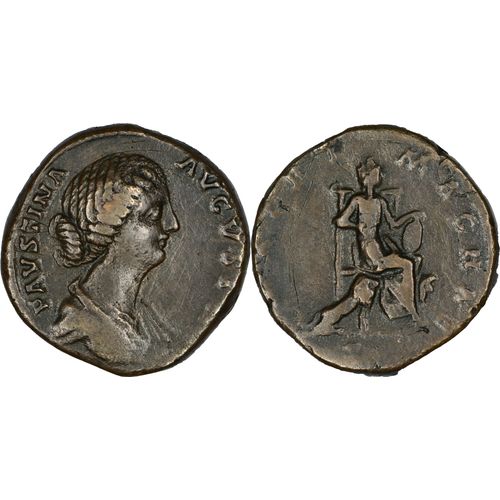 Rome - Sesterce - Faustine Jeune - 164 Ad - Matri Magnae - Cybèle Entre Deux Lions - 24.62 G. - Rare - Ric.1663 - 25-032