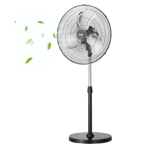 Ventilateur sur Pied Industriel-VEVOR-450 mm-Ventilateur de Sol-oscillant à 90°-Hauteur Réglable-3 Vitesses Réglables-5400 CFM