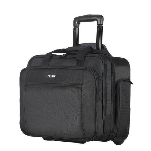 Sacoche pour Ordinateur Portable-VEVOR-17,3 pouces-Mallette à Roulettes PC-Poignée Télescopique-pour Femmes Hommes-Noir