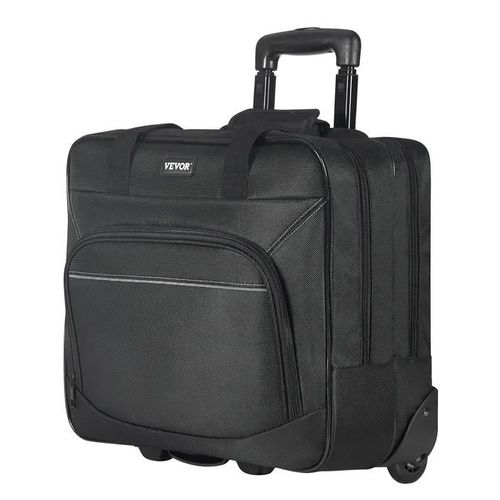Sacoche pour Ordinateur Portable-VEVOR-15,6 pouces-Mallette à Roulettes PC-Poignée Télescopique-pour Femmes Hommes Noir