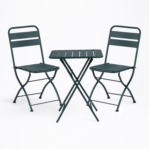 Ensemble Avec Une Table Pliante (60x60 Cm) & 2 Chaises Pliantes Janti Vert Jungle