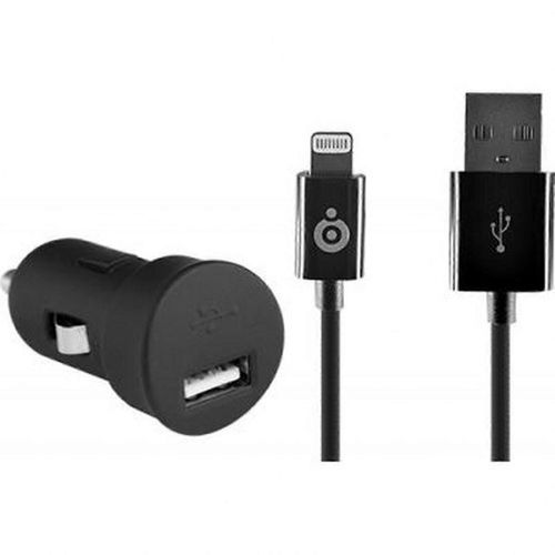 Mini Chargeur Allume-Cigare Noir Connecteur Lightning 1a, Noir