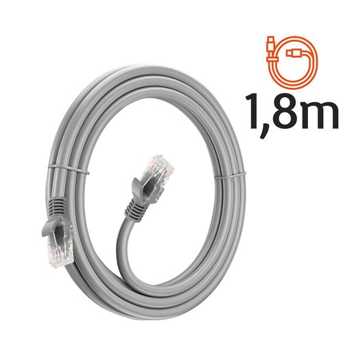 Câble réseau Internet Ethernet RJ45 Catégorie 6 Rapide Fiable 1.8m LinQ Gris