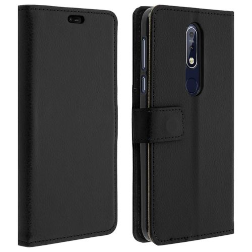 Flip Etui Portefeuille, Housse Slim Pour Nokia 7.1, Enveloppe De Silicone - Noir