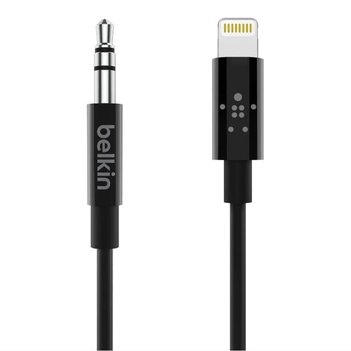Lightning to Jack 3.5mm Câble audio Son de haute qualité 90cm Câble Belkin Noir