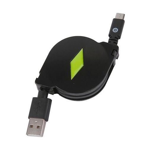 Câble de charge et de synchronisation Micro USB-B vers USB A, rétractable jusqu¿à 1 m, noir