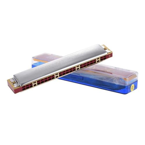 Study-24 24 Trous Harmonica Trémolo Clé De Do Avec Boîte En Tissu De Nettoyage
