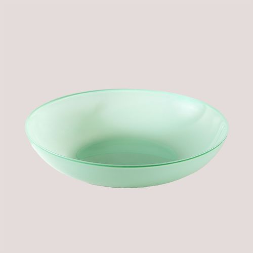 Lot De 4 Assiettes Creuses En Verre Ainara Vert Ambrosía