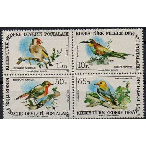 Chypre Turque Timbres Les Oiseaux 1983