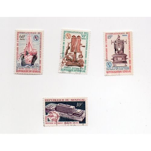 Sénégal- Lot De 3 Timbres Oblitérés- Télégraphe Et 1 Timbre Oblitéré- U.P.U
