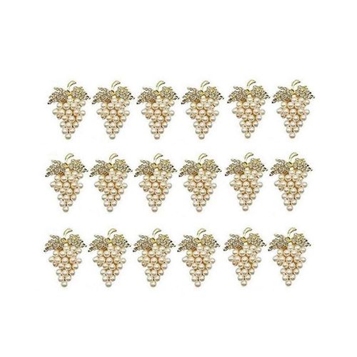 18pcs Perle Serviette Anneaux Or Raisin Forme Serviette Boucle Porte Serviette Supports Mariage Fête Table Décor Serviette Boucles De Serviette