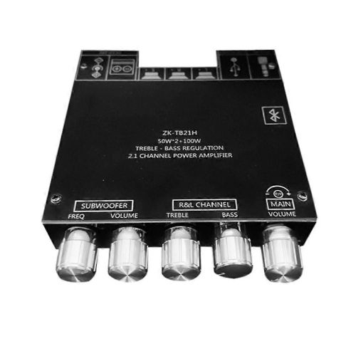 -TB21H 2X50W + 100W 2.1 canaux Subwoofer Carte d¿amplificateur de puissance numérique AUX 12V 24V Audio stéréo Bluetooth 5.0 Ampli de basse