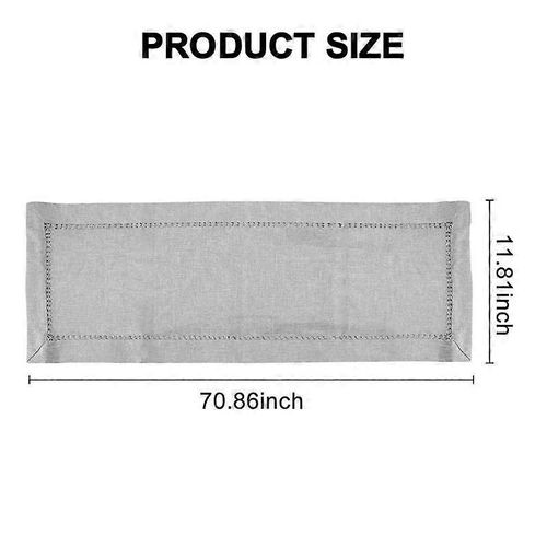 Foulards De Commode De Chemin De Table À Manger Ourlés À La Main, Entrelacement De Fil D¿Argent (Gris Clair, 12 X