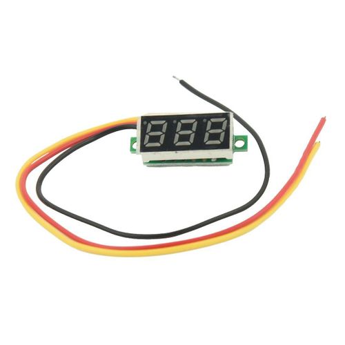 Mini Voltmètre numérique DC 0-100V panneau LED Voltage Meter 3-numérique avec 3 fils rouge